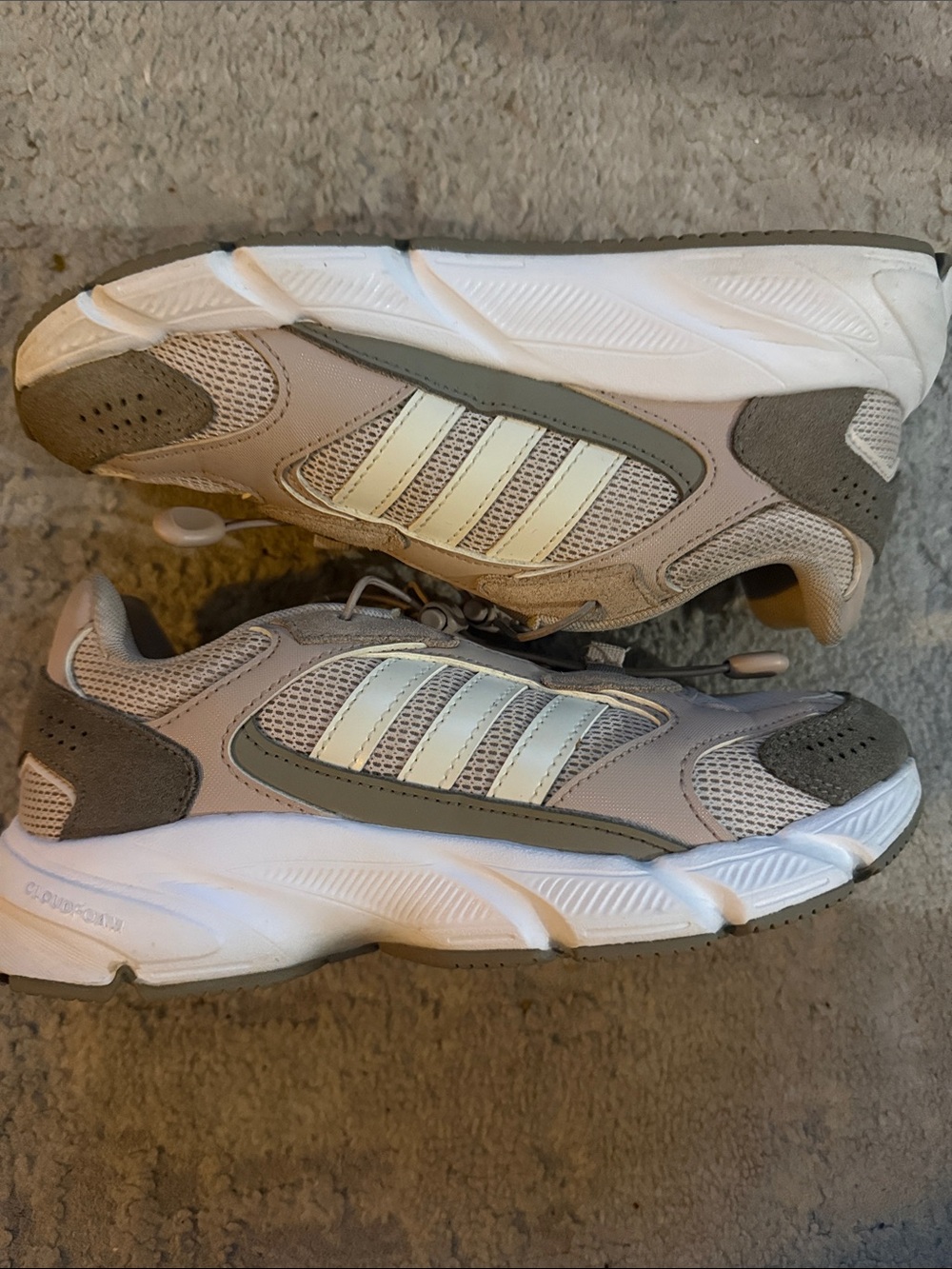 adidas Kids soft Pink, White & Gray Athletic Sneakers